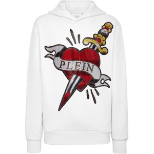 Philipp Plein - Hooded Sweatshirt Love - Wit - Katoen Fleece