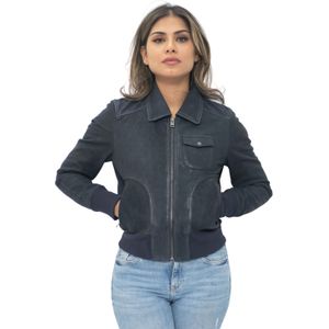 Dames - MA-1 Varsity Jack - Leren Jas - Zwart