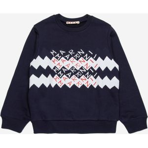 Kinderen Zigzag Logo Sweatshirt in Marineblauw