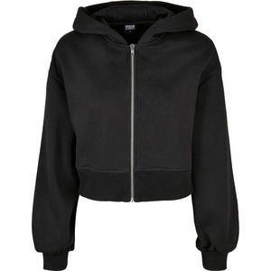 Urban Classics Dames korte oversized hoodie met volledige ritssluiting