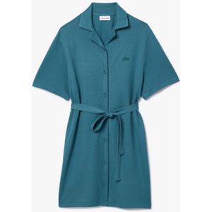 Lacoste - Overhemdjurk - Groen - Linnen en Katoen