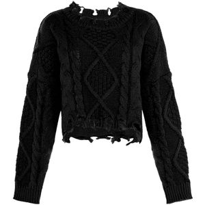 Mymo - Gebreide Trui - Zwart - Dames - Pullover