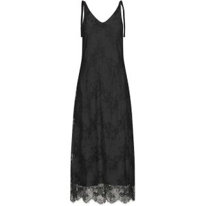 mbyM Zwarte lange jurk met kant benecia -