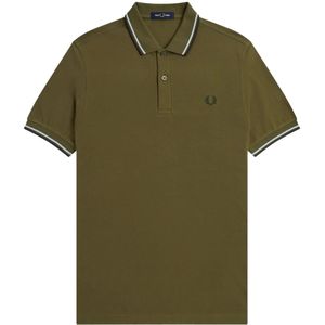 Fred Perry - Poloshirt - Donkergroen - Katoen - Korte Mouw