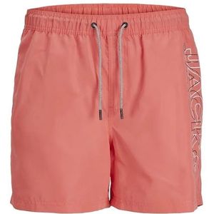 Jack & Jones Jongens zwemshort jpstfiji double logo effen hot coral