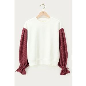 My Jewellery Te sweater met gestreepte mouwen -