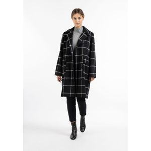 DreiMaster - Overgangsjas - Geruit - Zwart en Wit - Wolmix