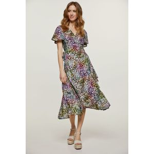 Wikkeljurk - Dierenprint - Met Roffeldetails - Midilengte