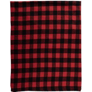 Clayre & Eef Plaid 130x170 cm Rood Zwart Polyester Ruiten Deken