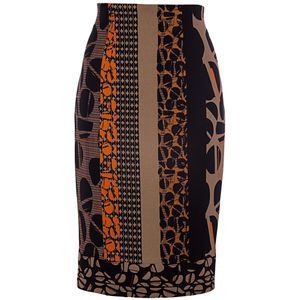 Conquista - Kokerrok - Met Print - Polyester-Elastaan - 66 cm