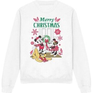 Disney Volwassen uniseks mickey & minnie mouse krans kerst sweatshirt