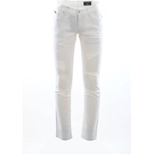 Dolce & Gabbana - Tattered Skinny Jeans - Wit - Katoen - Italiaans Vakmanschap