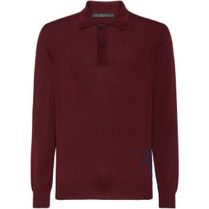 Billionaire - Wollen en Zijden Pullover Polo-Neck LS - Rood - Lange Mouwen