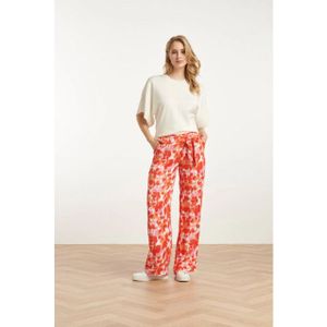 Smashed Lemon - 25209 - Satijnen Broek - Peach Bloemenprint