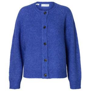 Selected - Lulu Short - Vest - Ronde Hals - Lange Mouwen - Knoopsluiting