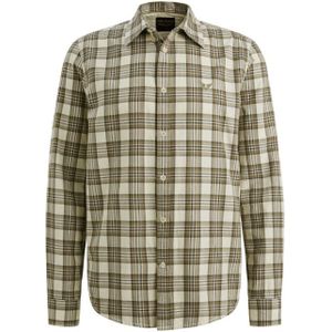 PME Legend - Casual Overhemd - Wit - Lange Mouwen - Katoen met Polyester