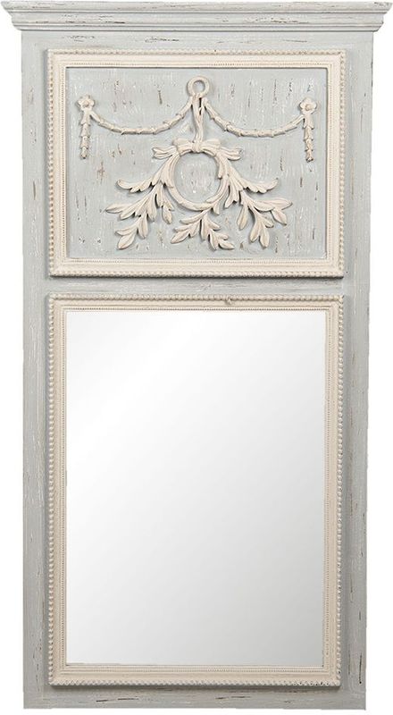 Clayre & Eef Spiegel 65x120 cm Grijs Hout Rechthoek Grote Spiegel