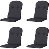 Madison kuipstoelkussen hoge rug basic black ca. 96x45 cm set van 4