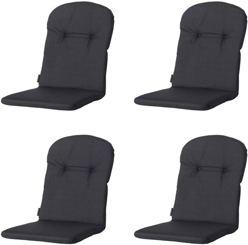 Madison kuipstoelkussen hoge rug basic black ca. 96x45 cm set van 4
