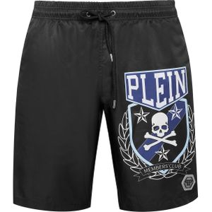Philipp Plein - Badkleding - Zwart - Polyester - Skull & Bones Motief