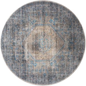 Veer Carpets Vloerkleed madel rond groen/blauw ø160 cm