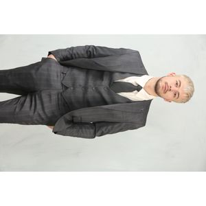 Heren - 3-delig - Donkergrijs - Prince Of Wales Pak - Werkkleding