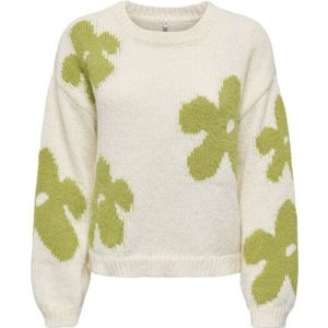 Only Onlbootle life ls flower o-neck knt ecru dessin