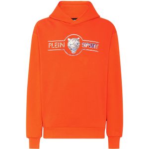 Plein Sport - Hoodie Sweatshirt Chrome Scratch Edition - Oranje - Katoen