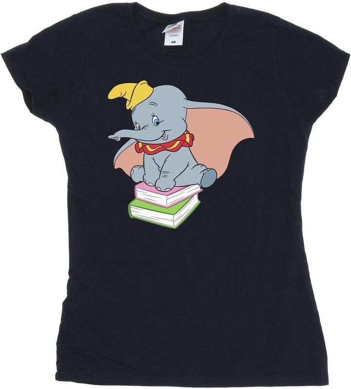 Li-cense Disney dames dumbo zittend op boeken katoenen t-shirt