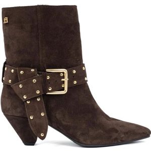 Babouche Anine enkellaarzen dark brown enkellaars met hak dames