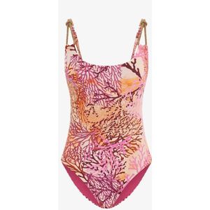 Guess - Badpak - Coral Pink Aop - Gevoerde Cup - Verstelbare Bandjes