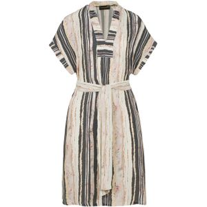 Jurken - Mouwloze Jurk - Streepjesprint - Geweven Crêpe-Viscose - Met Zijsplitten