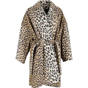 Balenciaga Geknoopte Mantel in Dierenprint Katoen