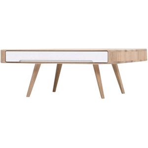 Gazzda Ena coffee table houten salontafel whitewash 90 x 90 cm