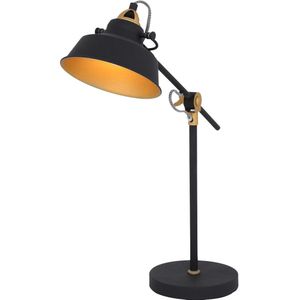 Mexlite Zwarte bureaulamp met gouden details nové goud