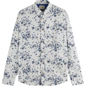 Scotch & Soda Slim-fit printed poplin shirt white fireworks aop