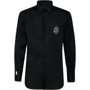 Billionaire - Silver Cut LS Milano/Watch Crest Shirt - Overhemd - Zwart - Katoen