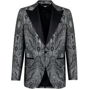 Billionaire - Blazer Super Slim Fit Paisley - Grijs - Polyester