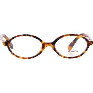 Miu Miu Ovale Montuur Schildpadbril in Bruin Acetaat
