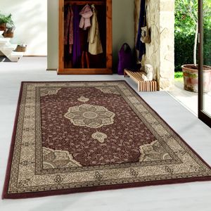 Muratap Isfahan oosters klassiek laagpolig vloerkleed rood- 80x150 cm