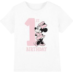 Disney Kinderen/kinderen minnie mouse 1e verjaardag t-shirt