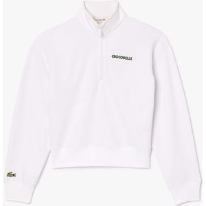 Lacoste - Relaxed-Fit Zip-Up Sweatshirt - Wit - Dames