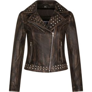 Gothic - Bilbao - Leren Bikerjack - Zwart - Dames