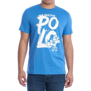 La Martina - Kurzarm T-Shirt - Blauw - 100% Katoen
