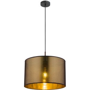 Globo 1-lichts hanglamp met goudkleurige kunststof kap | ø 40 cm | | e27 | woonkamer | eetkamer