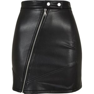 Urban Classics Dames biker faux leren rok