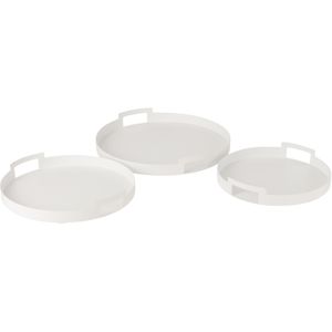 J-Line set van 3 plateau rond metaal 45x45x6.5cm