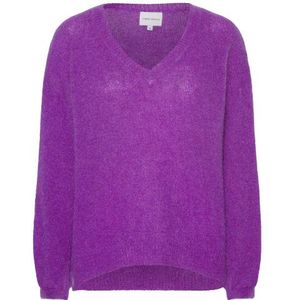 American Dreams Silja v neck knit deep purple -