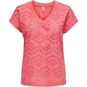Only Onllulu life s/s v-neck top box jrs coral paradise