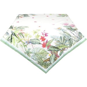 Clayre & Eef Tafelkleed 150x150 cm groen katoen vierkant jungle botanics